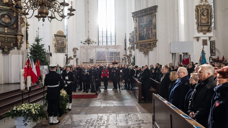 Leading Polish diplomats attending the funeral of Pawel Adamowicz in Gdansk