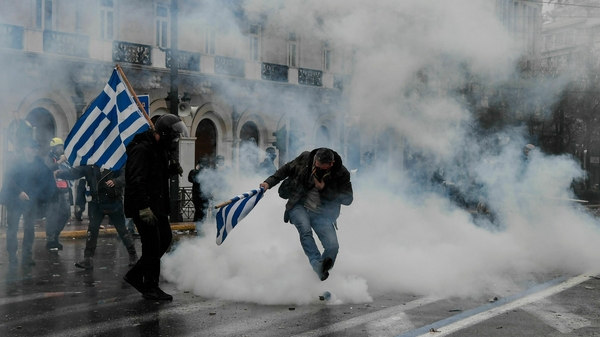 Tear gas was fired to disperse the crowd