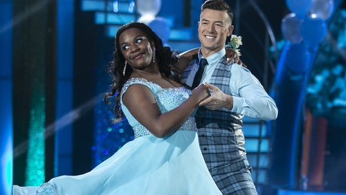 Demi Isaac Oviawe and her Dancing with the Stars partner Kai Widdrington.