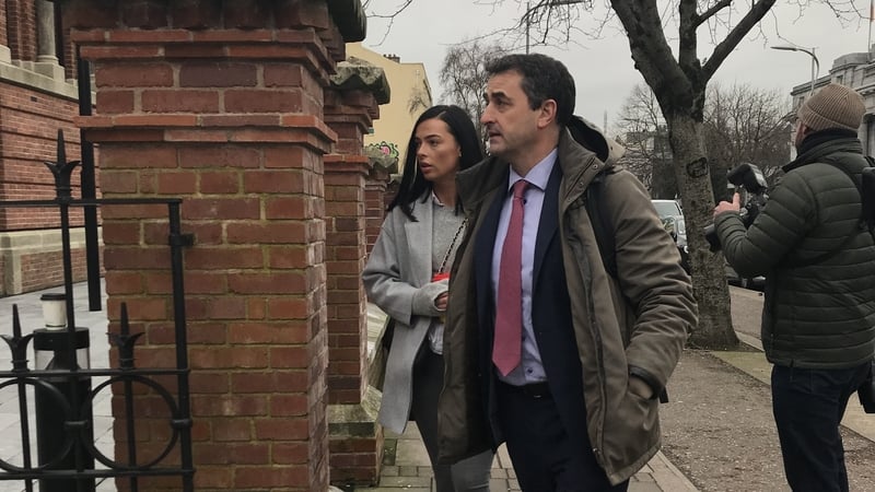 Ashling Thompson arriving at Cork District Court with her solicitor, Eddie Burke