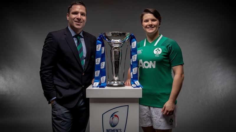 Adam Griggs, alongside captain Ciara Griffin, leads Ireland into the second Six Nations of his reign