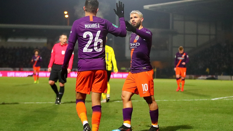 Sergio Aguero celebrates his goal