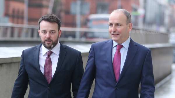 Colum Eastwood agus Micheál Martin i mBéal Feirste inniu
