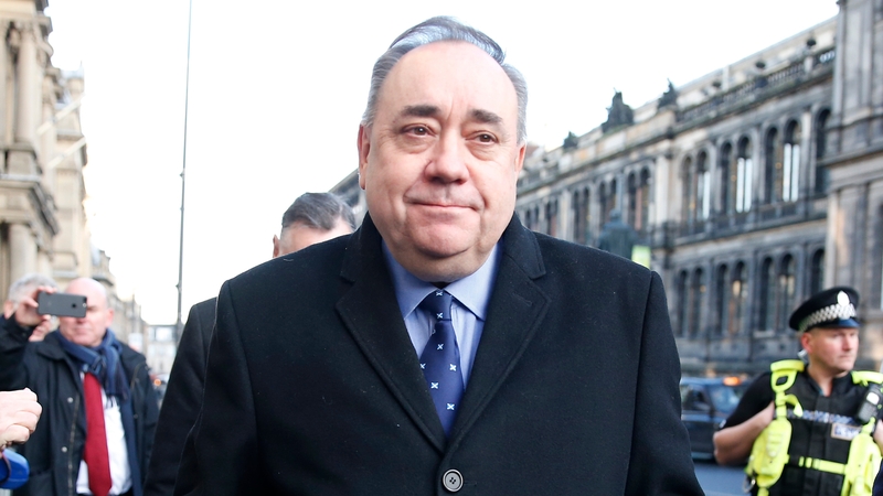 Alex Salmond is pictured outside court in Edinburgh