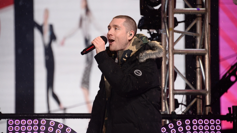 Dan Smith of Bastille performs on New Year's Eve celebrations in Times Square.