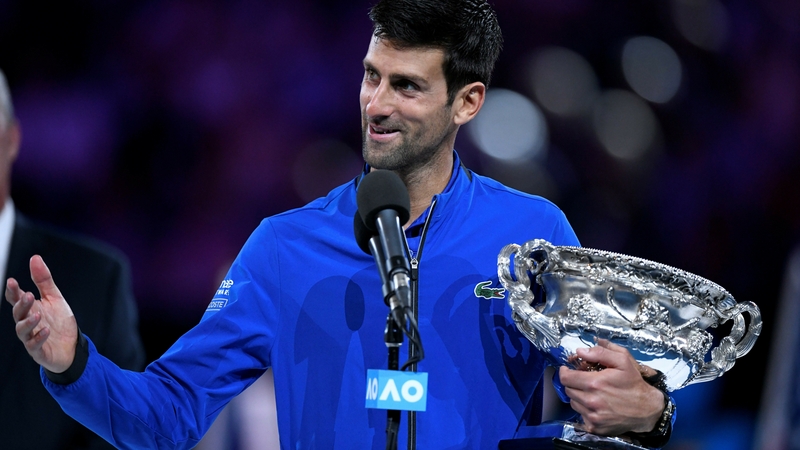 Novak Djokovic following his three-set victory over Rafael Nadal at the Australian Open