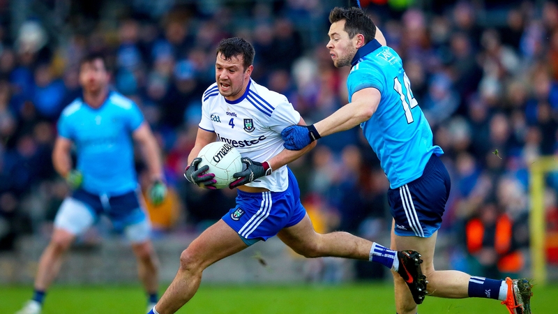Dublin's Dean Rock with Ryan Wylie of Monaghan