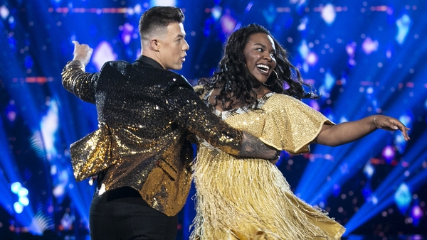 Demi Isaac Oviawe dancing with her pro-dance partner Kai Widdrington