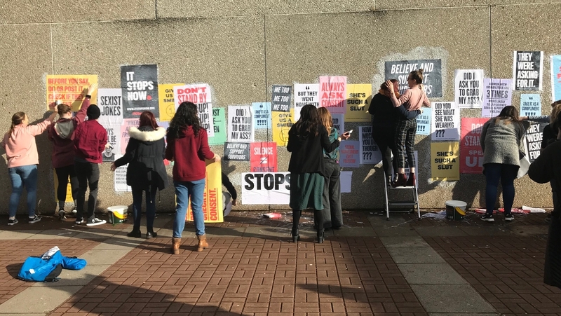 A mural tackling rape myths and everyday abuse was created by students