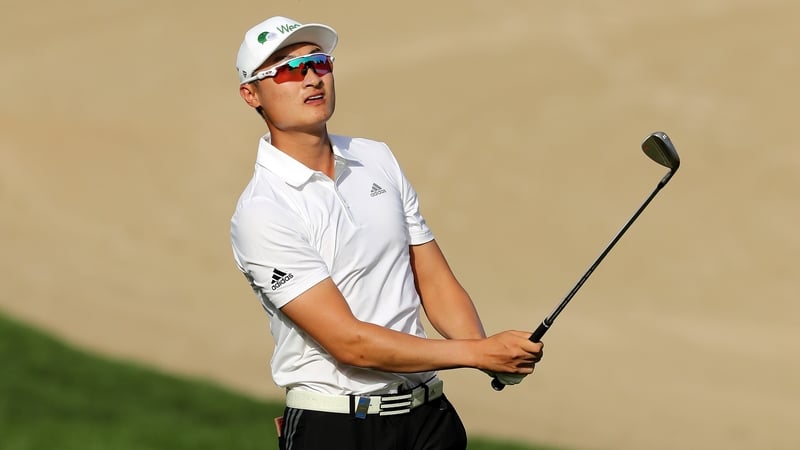 Li Haotong was penalised two shots in the Omega Dubai Desert Classic