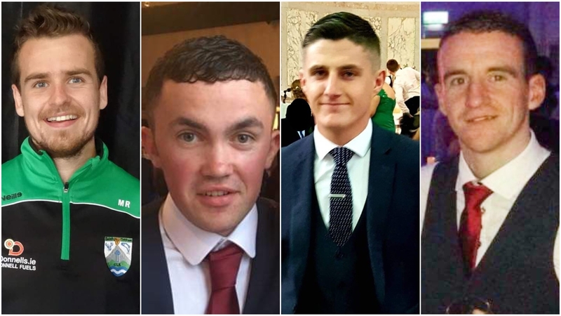 Mícheál Roarty, Shaun Harkin, Daniel Scott, and John Harley (left to right) died in the crash