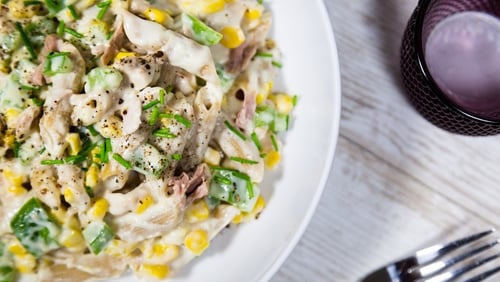 Tuna Pasta with Sweetcorn & Peppers