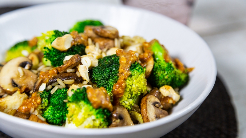 Nutty Fried Rice with Satay Sauce