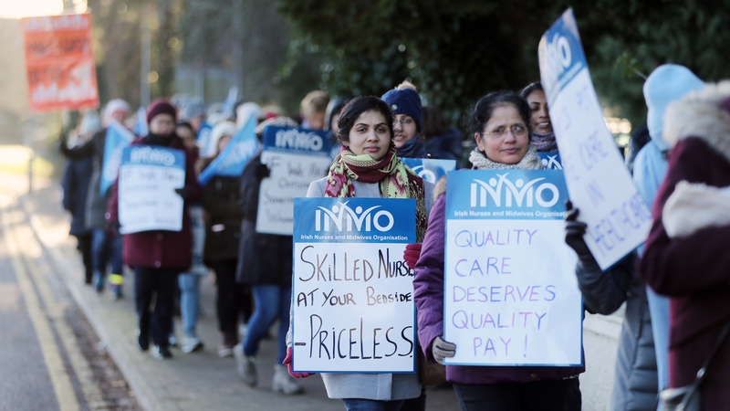 Nurses on the picket line at Naas General Hospital