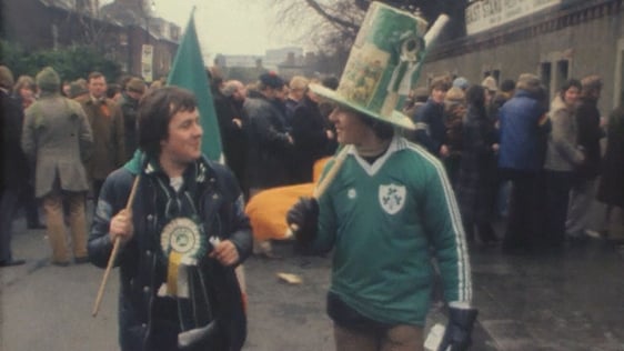 Rugby fans at Lansdowne Road