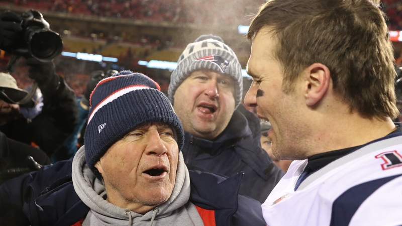 Patriots coach Bill Belichick and quarterback Tom Brady