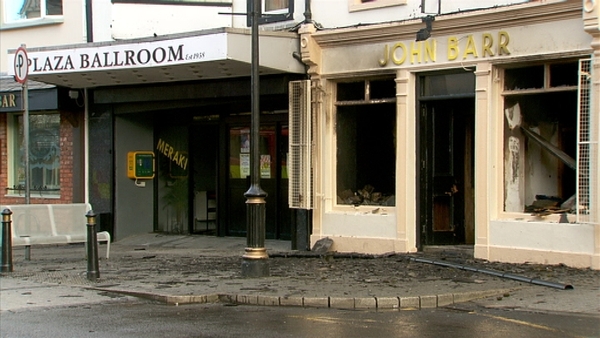 John Barr's drapery shop and the Plaza Ballroom were gutted by the blaze