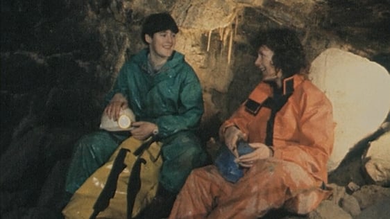 Jo-Ann Hanrahan and Antoinette Dawson in Aillwee Cave, County Clare (1989)