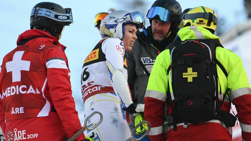 Lindsey Vonn appeared to escape serious injury