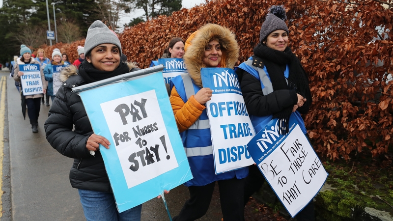 Nurses on the picket at Naas General Hospital