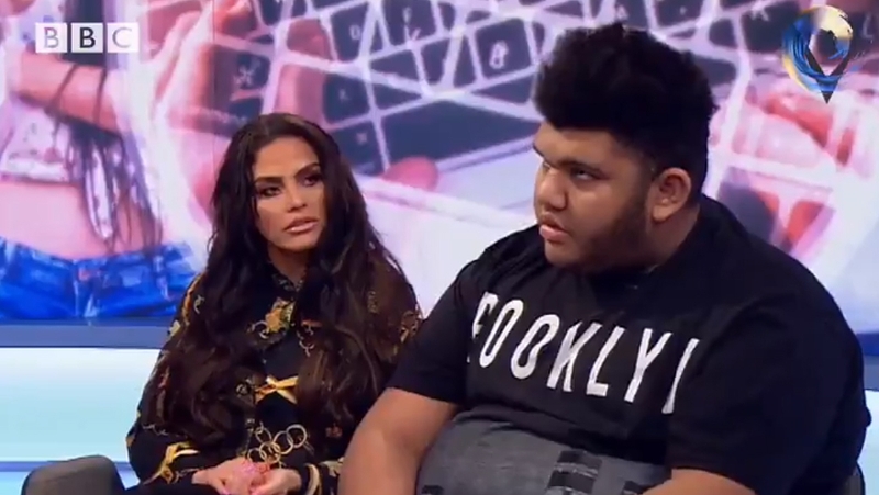 Katie Price with Harvey - "He's my life" Screengrabs: Victoria Derbyshire/BBC