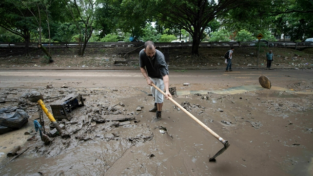Streets were flooded and vehicles swept away