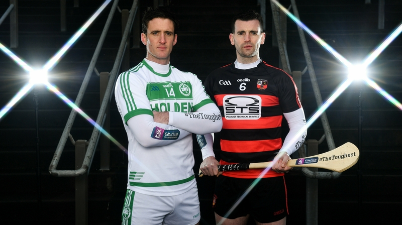 Colin Fennelly of Ballyhale Shamrocks (L) with Ballygunner's Wayne Hutchinson