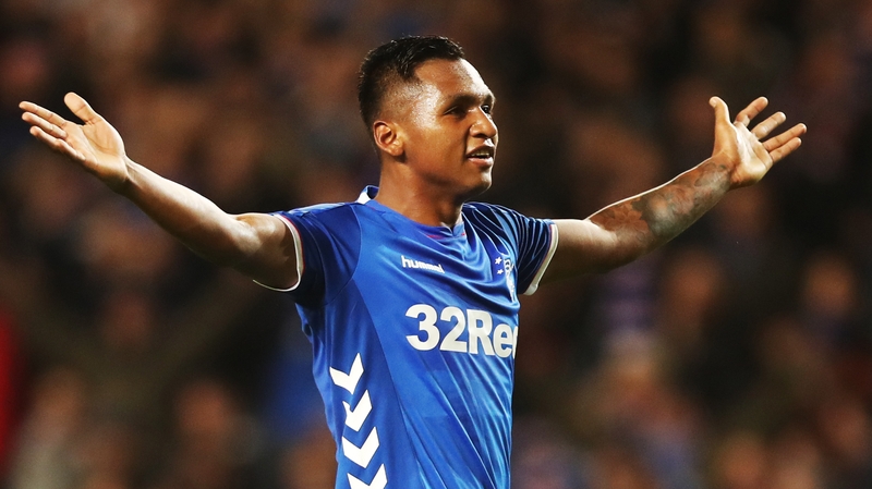 Alfredo Morelos saw red for stamping on Aberdeen defender Scott McKenna