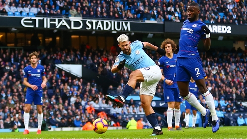 Sergio Aguero scores his first goal