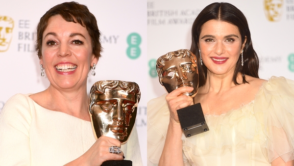 The Favourite stars Olivia Colman (left) and Rachel Weisz savour their wins Photos: Dave J Hogan, Getty Images