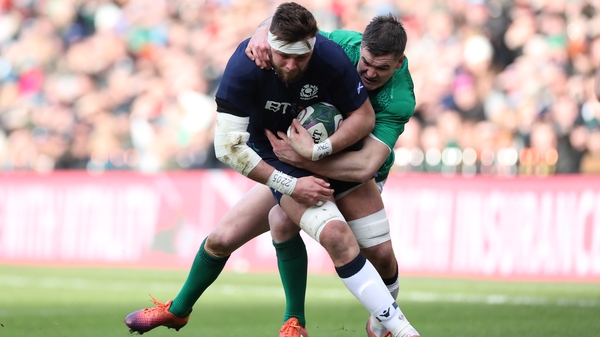 Ryan Wilson is tackled by Johnny Sexton in Scotland's defeat to Ireland at BT Murrayfield