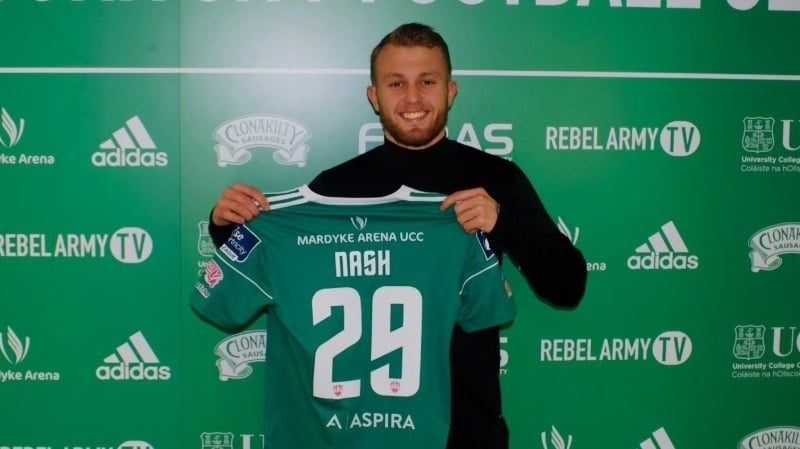 Liam Nash poses with Cork City shirt. Photo: Cork City FC