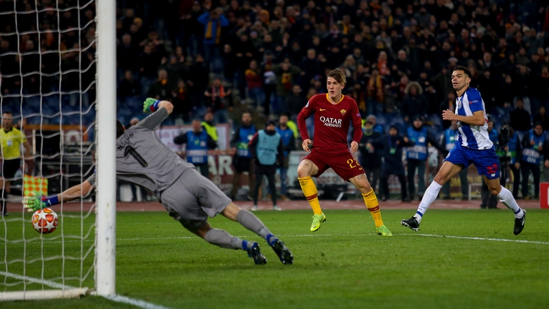 Nicole Zaniolo scores his second goal against Porto in Rome this evening