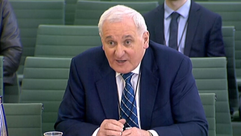 Bertie Ahern was giving evidence to the Committee for Exiting the European Union in London