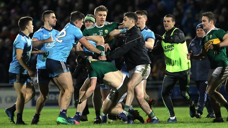 Tempers flared at the final whistle in Tralee