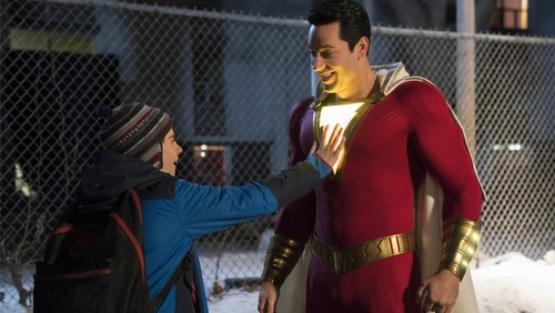 Jack Dylan Grazer and Zachary Levi in Shazam