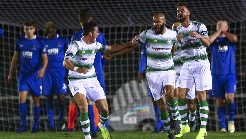 Ethan Boyle celebrates his last-minute winner against Waterford