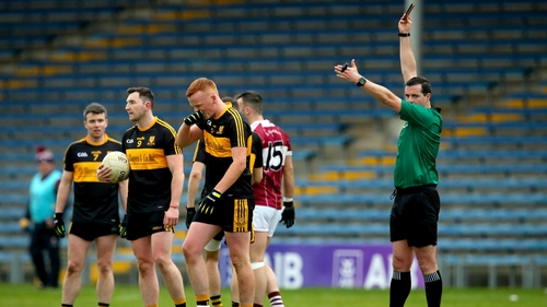 Johnny Buckley receives his marching orders against Mullinalaghta