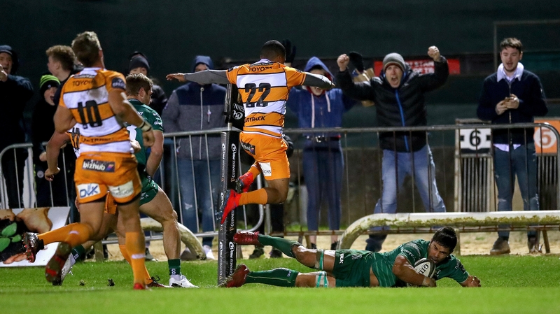 Jarrad Butler scores the insurance score with two minutes left against Cheetahs in the Sportsground