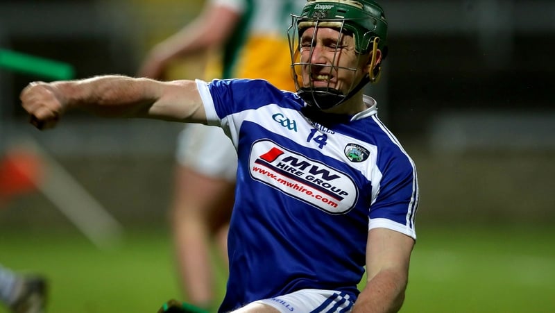 Willie Dunphy celebrates his goal at O'Moore Park