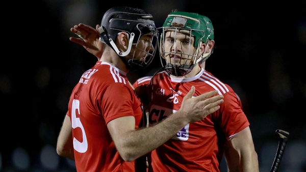Christopher Joyce and Alan Cadogan celebrate after the game