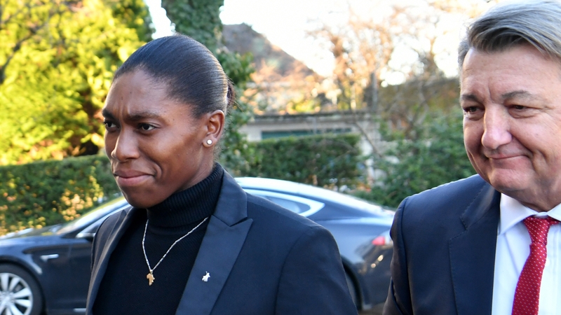 Semenya and her lawyer Gregory Nott arrive at the CAS