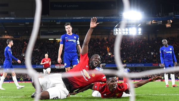 Romelu Lukaku and Paul Pogba celebrate the latter's goal
