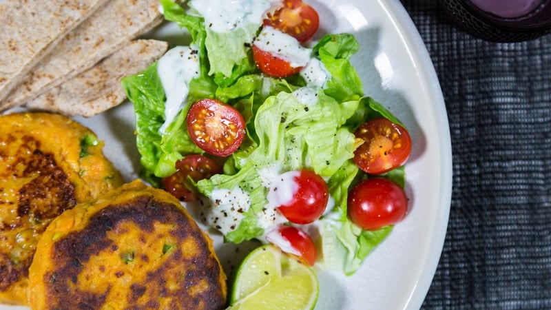 Curried Chickpea & Sweet Potato Burger