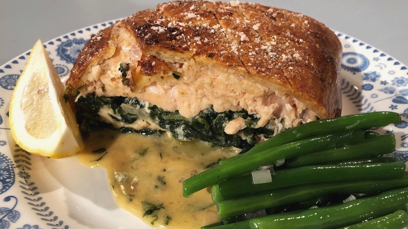 Niall Sabongi's Salmon en Croute with Wild Garlic and Herb Beurre Blan