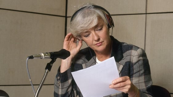 Marian Finucane in a radio studio 1995