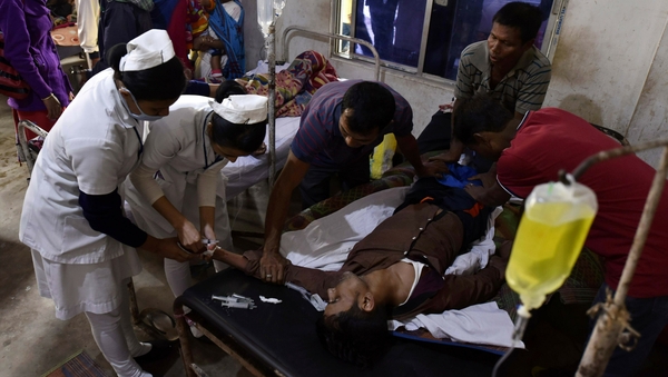 A man is treated after arriving at hospital with alcohol poisoning