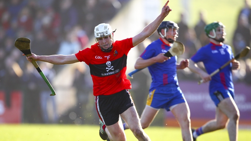 Conor Browne celebrates scoring UCC's second goal