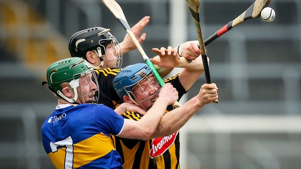 Kilkenny's John Donnelly and Walter Walsh rise with Robert Byrne