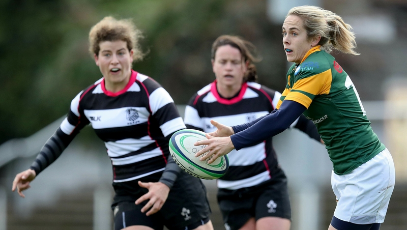 Railway Union's Emma Murphy got over the try-line against Blackrock